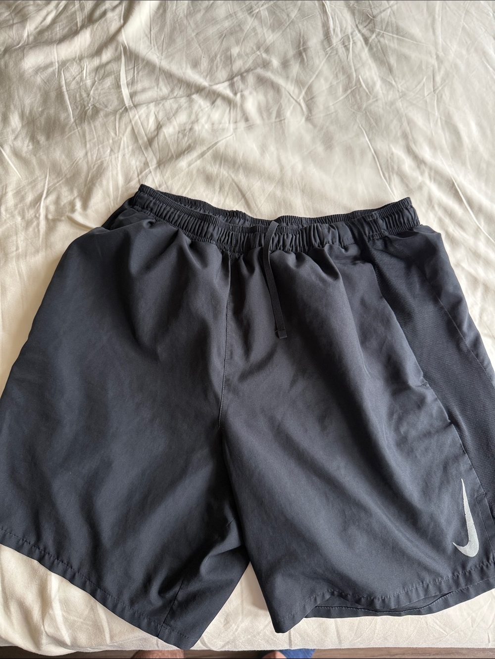 Nike Men's Charcoal Athletic Shorts with Reflective Swoosh